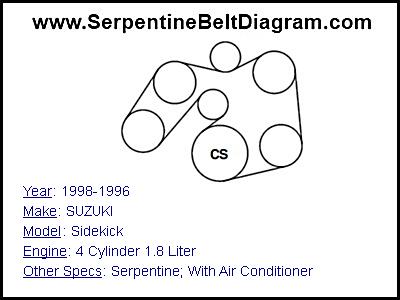 1998-1996 SUZUKI Sidekick with 4 Cylinder 1.8 Liter Engine