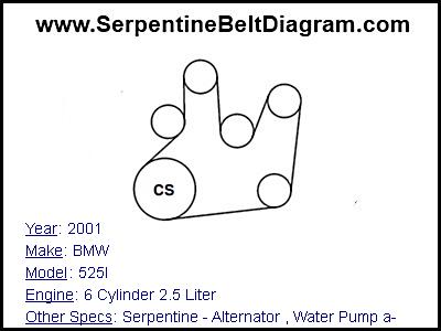 2001 BMW 525I with 6 Cylinder 2.5 Liter Engine