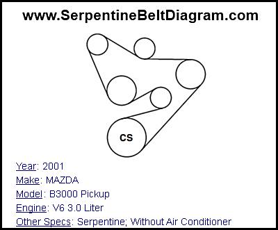2001 MAZDA B3000 Pickup with V6 3.0 Liter Engine