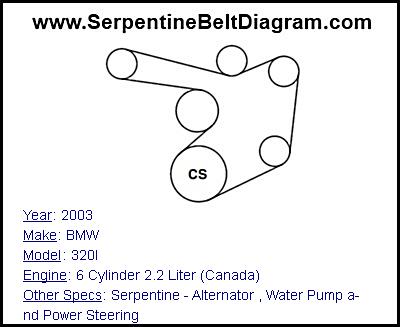 2003 BMW 320I with 6 Cylinder 2.2 Liter (Canada) Engine