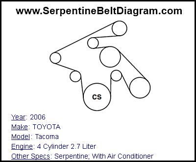 2006 TOYOTA Tacoma with 4 Cylinder 2.7 Liter Engine