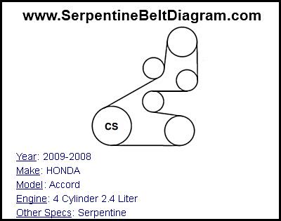2009-2008 HONDA Accord with 4 Cylinder 2.4 Liter Engine