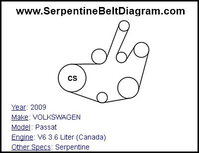 2009 VOLKSWAGEN Passat with V6 3.6 Liter (Canada) Engine