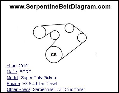 2010 FORD Super Duty Pickup with V8 6.4 Liter Diesel Engine